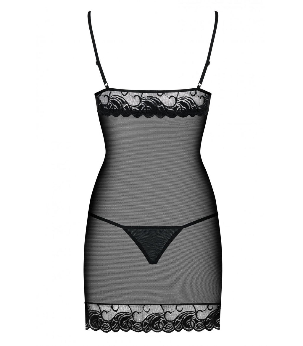 WONDERIA CHEMISE E PERIZOMA NERI L/XL